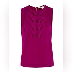 DVF Kaley Lily Crepe Top Magenta 100% silk